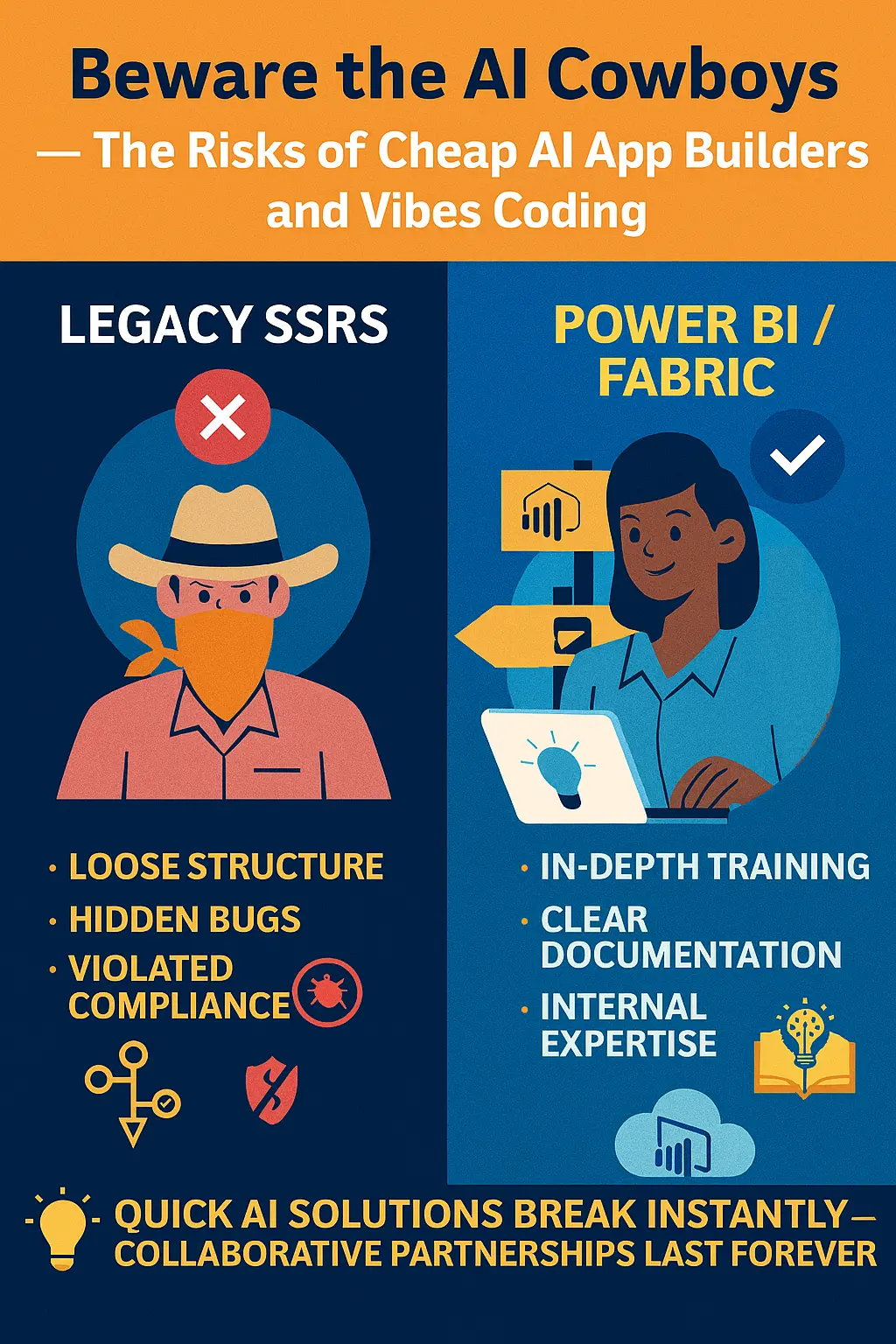 Beware the AI Cowboys – The Risks of Cheap AI App Builders and Vibes Coding