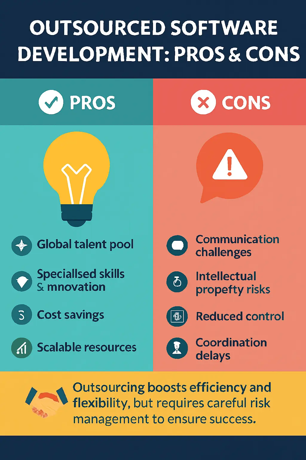 Outsourced software development: Pros and cons