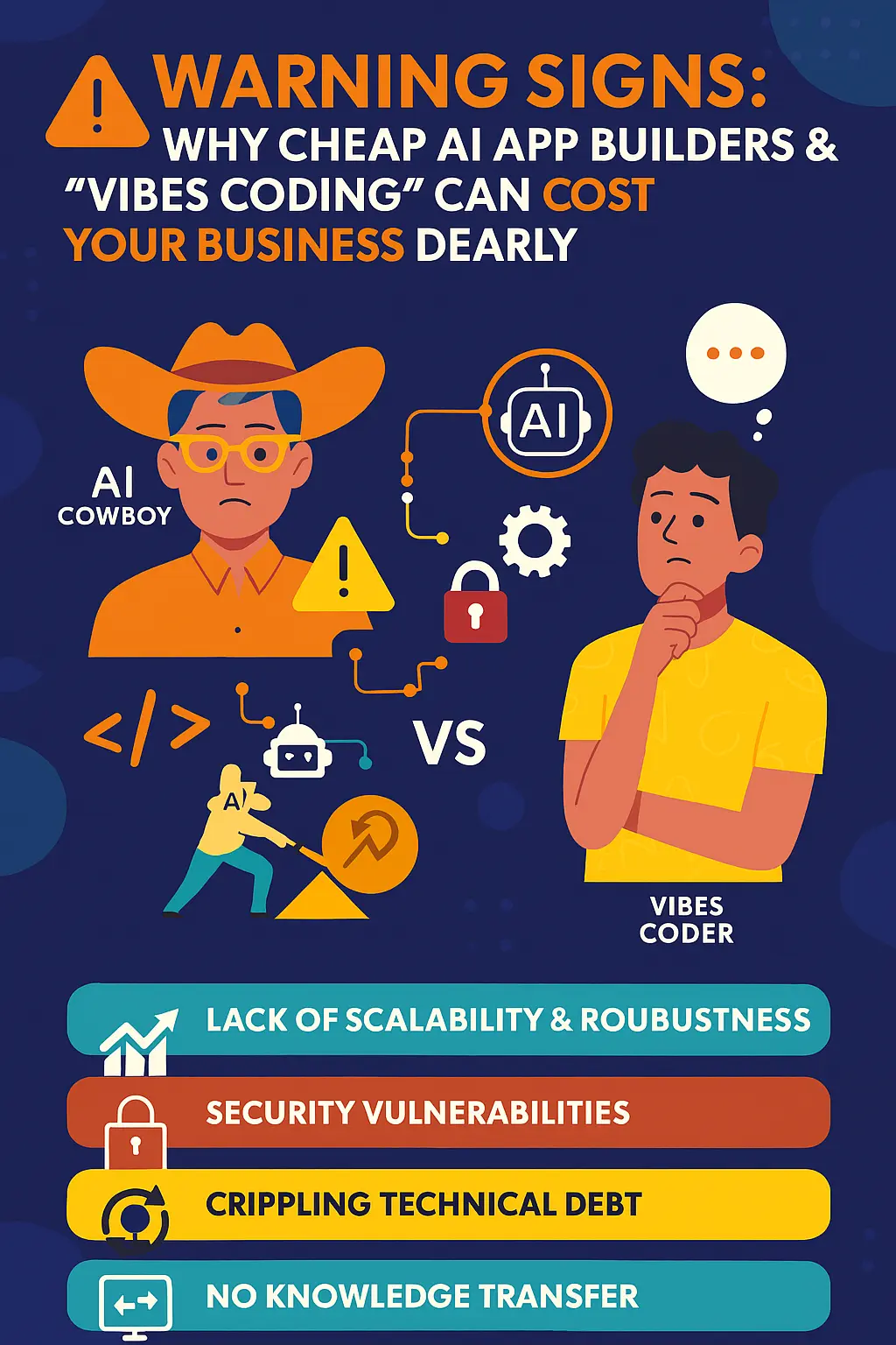 Warning Signs - Why Cheap AI App Builders & Vibes Coding Can Cost Your Business Dearly