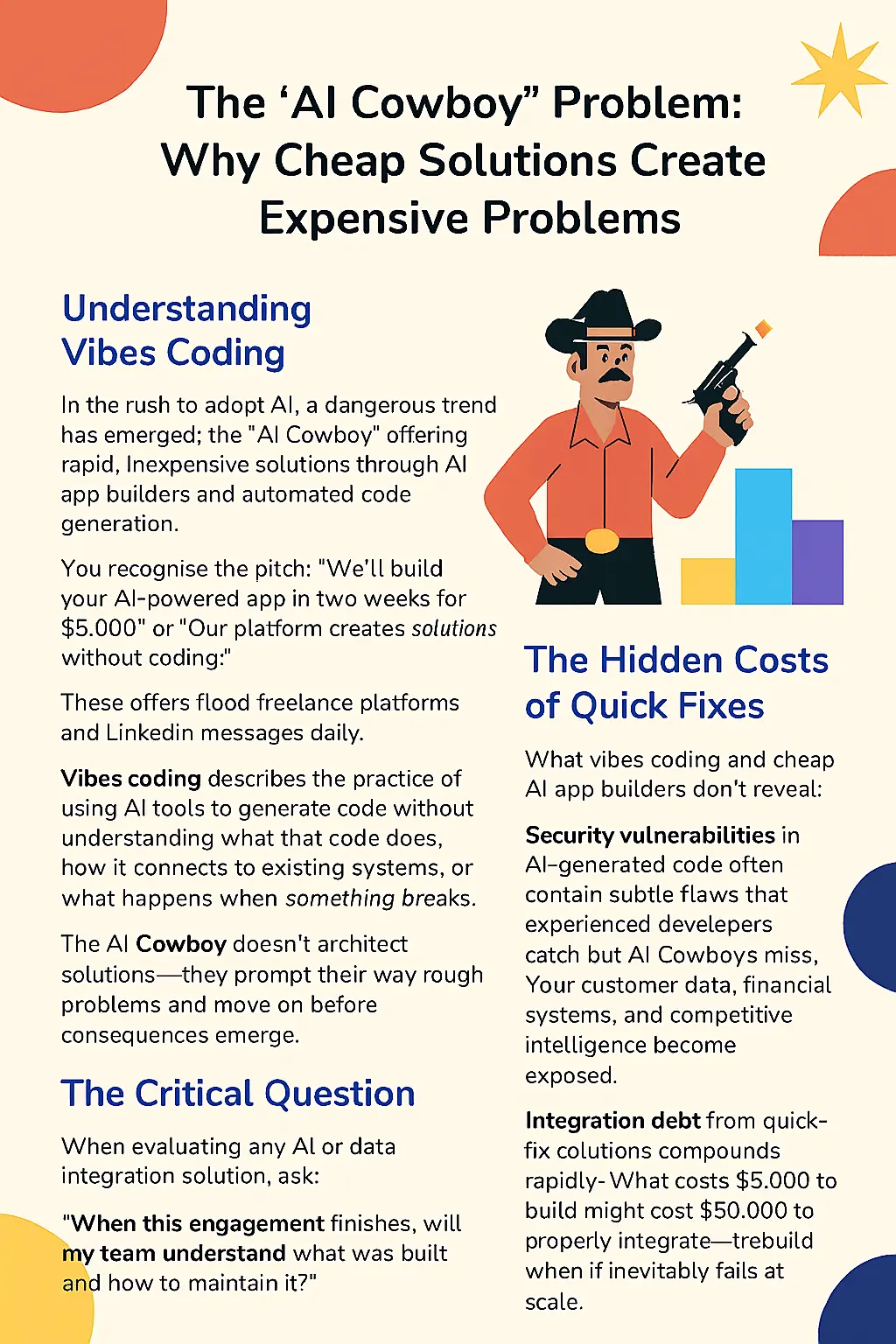The AI Cowboy Problem - Why Cheap Solutions Create Expensive Problems