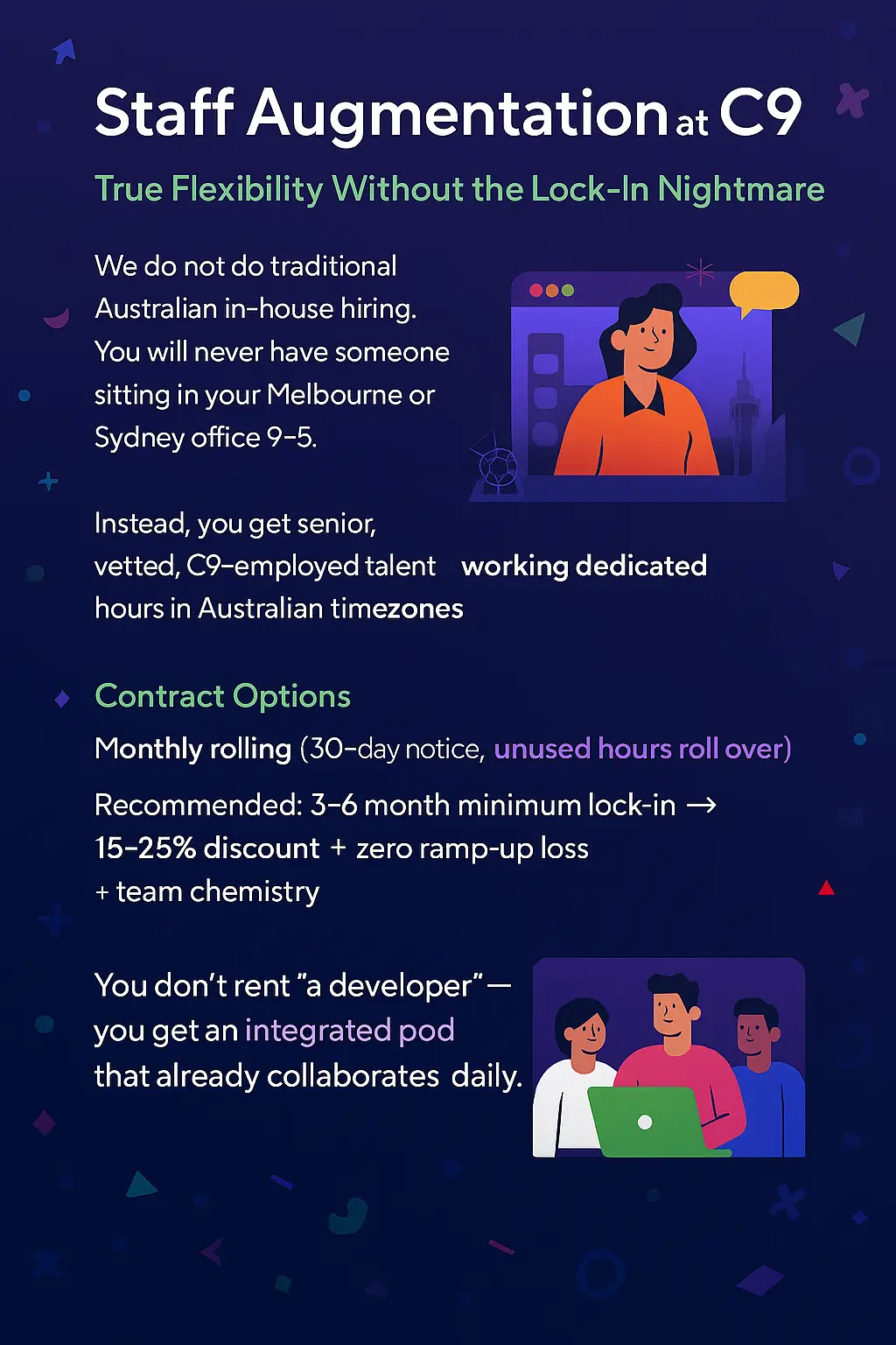 Staff Augmentation at C9 — True Flexibility Without the Lock-In Nightmare