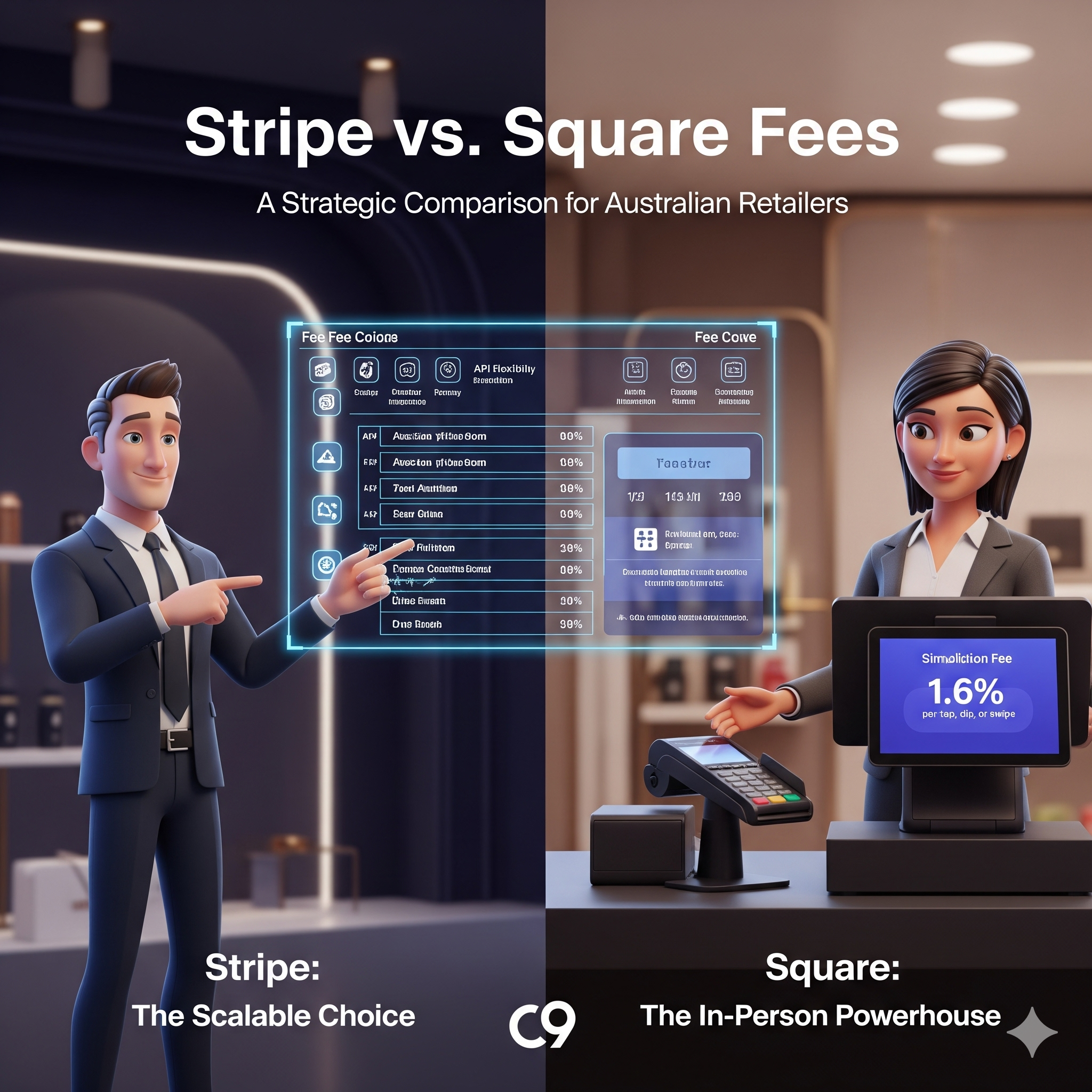 Added Value - Stripe vs Square Fees for Australia