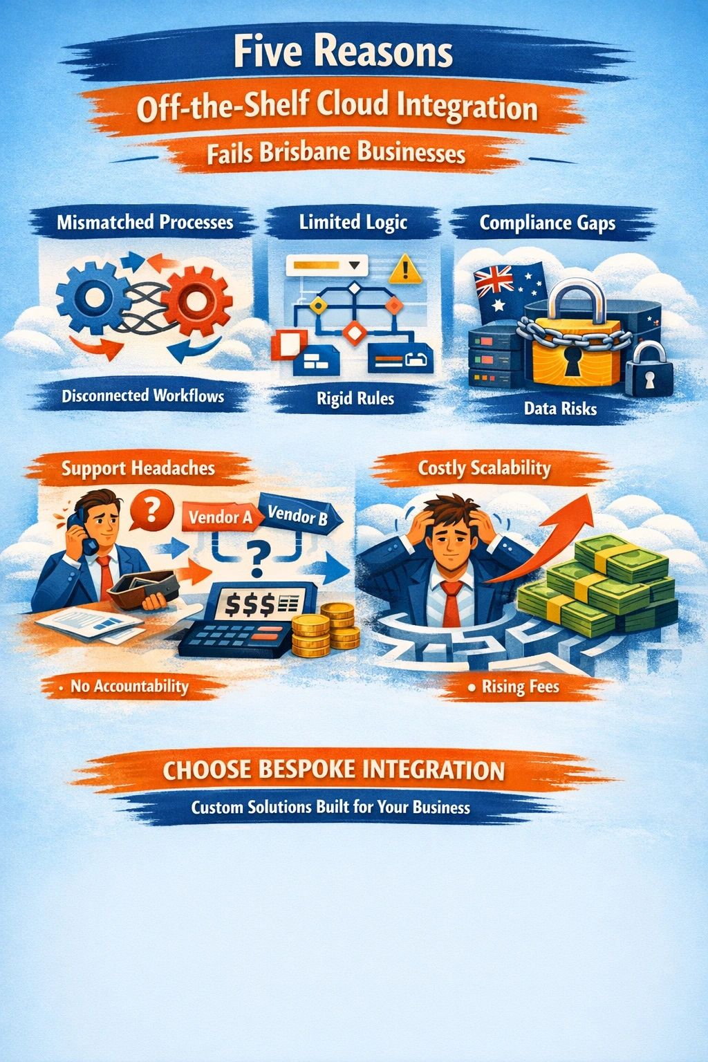 Five Reasons Off-the-Shelf Cloud Integration Fails Brisbane Businesses