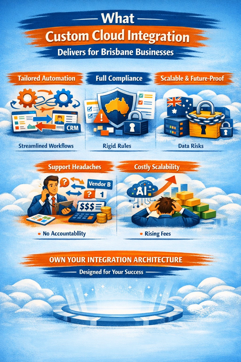 The Solution - What Custom Bespoke Cloud Integration Actually Delivers for Brisbane Businesses