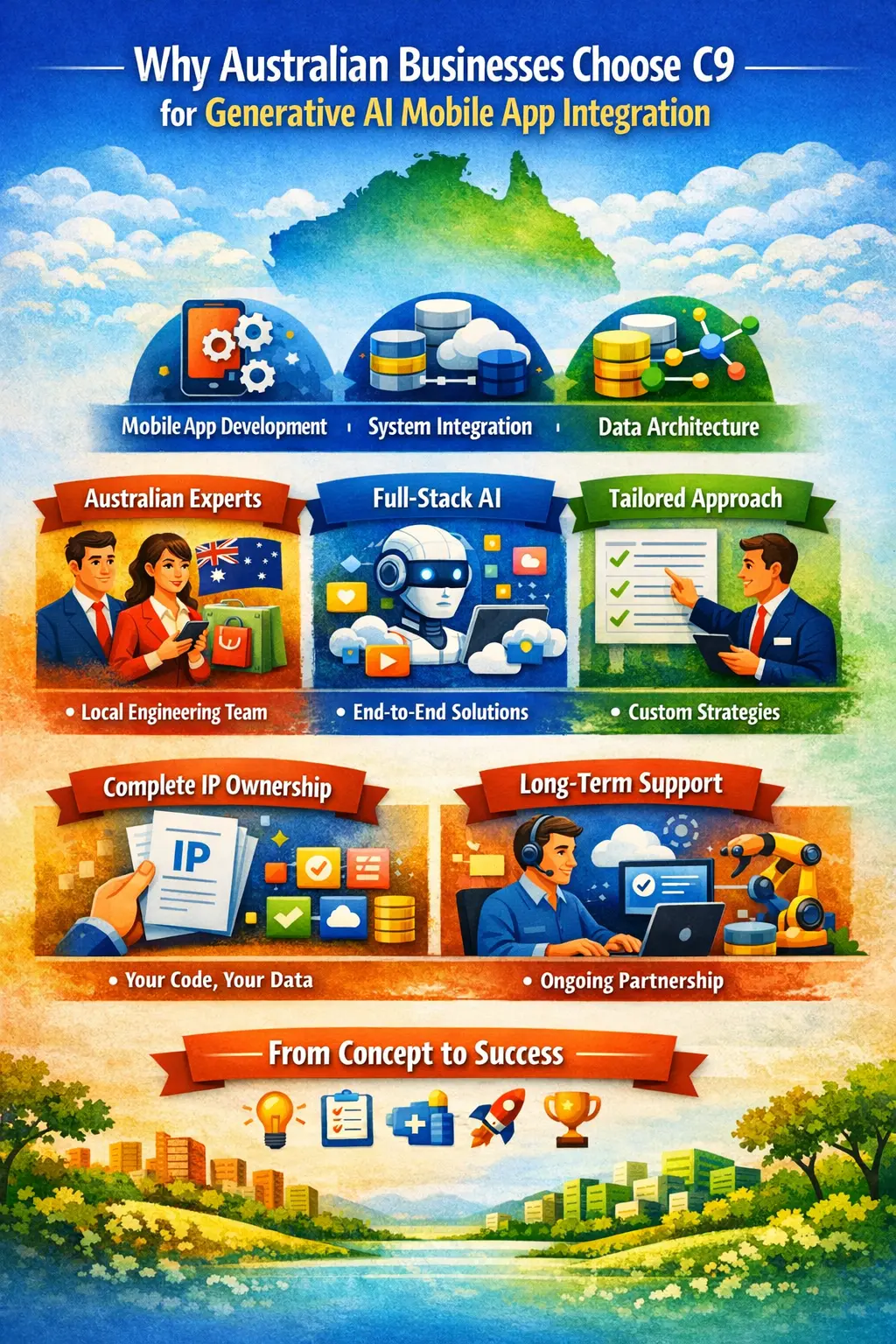 Why Australian Businesses Choose C9 for Generative AI Mobile App Integration