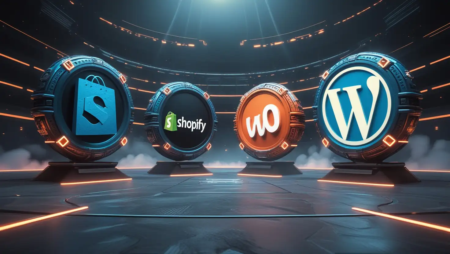 The Ultimate E-commerce Showdown: NopCommerce vs. Shopify vs. WooCommerce vs. WordPress.