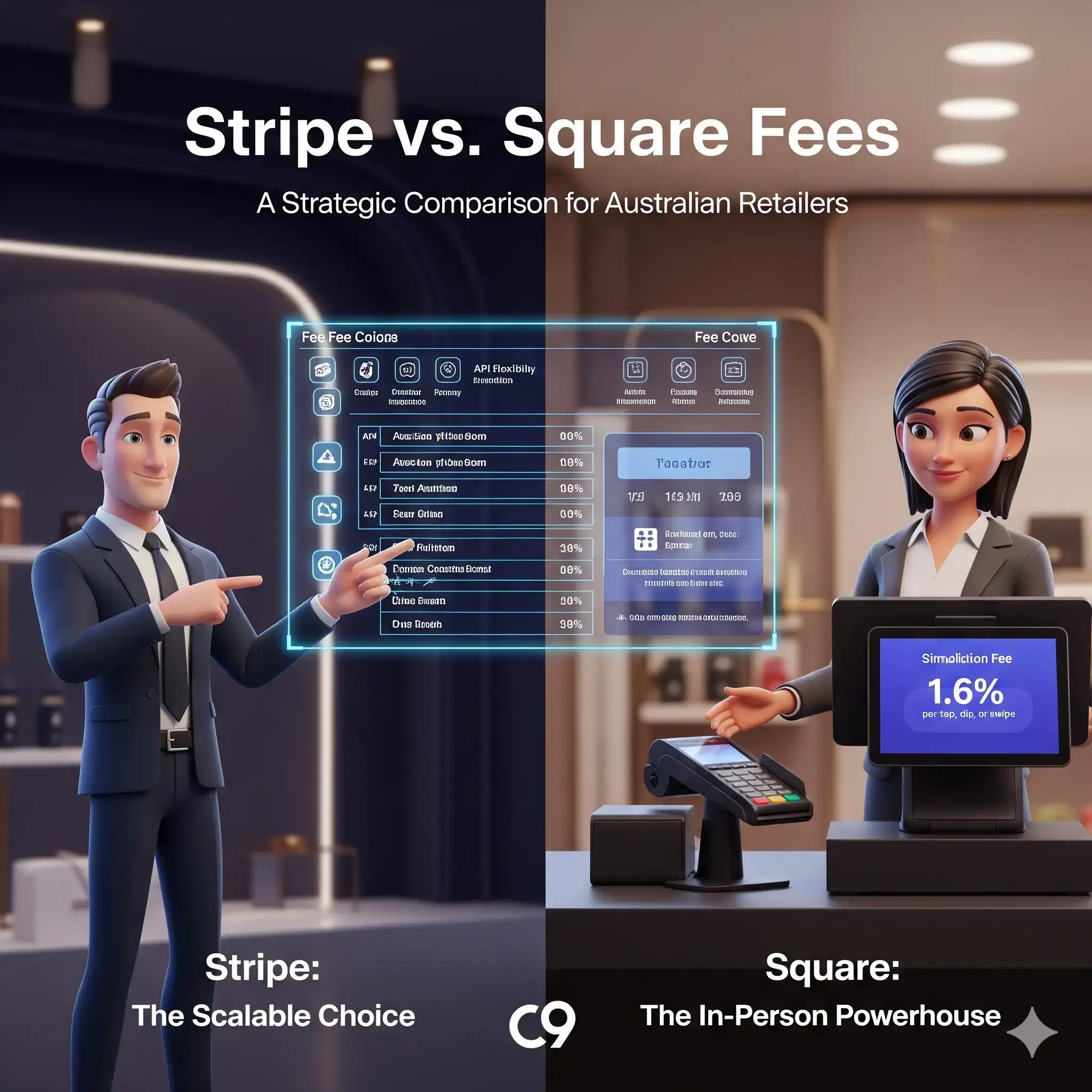 Added Value - Stripe vs Square Fees for Australia