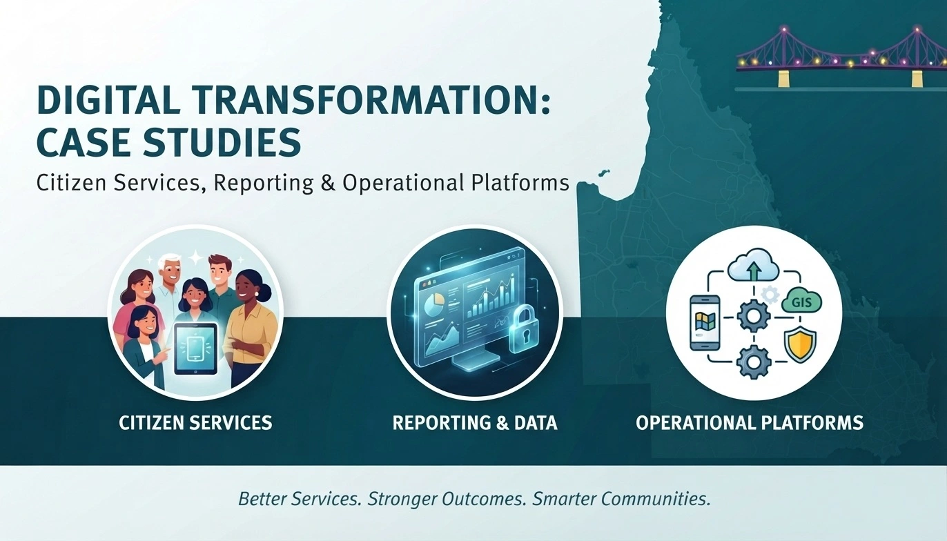 Queensland Public Sector Digital Transformation: Real Case Studies in Citizen Services, Reporting & Operational Platforms